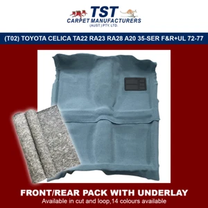 CAR CARPET FITS (T02) TOYOTA CELICA TA22 RA23 RA28 A20 35-SER F&R + ULAY 72-77 - Picture 1 of 36