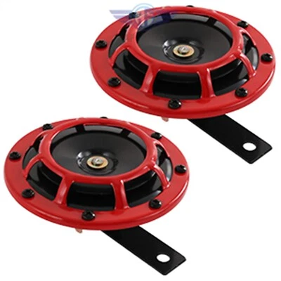 ROJO SUPER FUERTE TONO EXPLOSIÓN PARRILLA MONTAJE 12V ELÉCTRICO COMPACTO COCHE BOCINA 335HZ/400HZ Foto 1 de 4