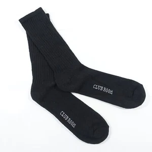 CLUB ROOM BLACK 1 PAIR CUSHIONED SOFT REGULAR CREW SOCKS MENS NEW - Picture 1 of 4