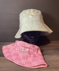 Lot Of 2 H&M Hat Caps Bucket Adult Teen Trendy Fun Daisy/Butterfly - Picture 1 of 11
