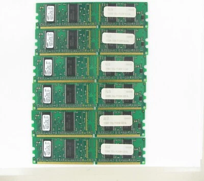 Lot Of 7 x Mixed Brands 128MB DDR PC3200 3200 400MHz Ram NON-ECC Desktop Memory - Image 1 of 2