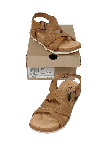NUOVI sandali comfort Clarks BRYNN AVE donna marrone chiaro in pelle (65120) taglia: 5 5 m