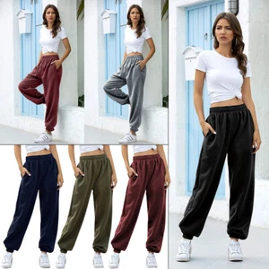 Womens Joggers Tracksuit Bottoms Close Hem Fleece Ladies Trousers Jogging Pants - Picture 1 of 46