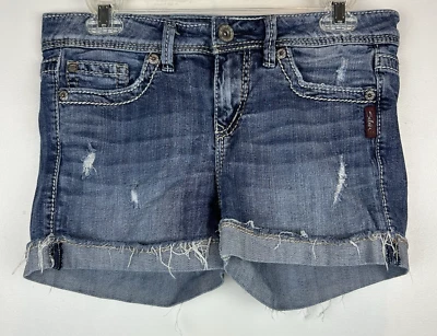 Pantalones Cortos Jeans Plateados Para Mujer 28 Toni 3 1/2 Azul Denim Elastizados Festival Verano Foto 1 de 4