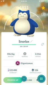 Pokemon Shiny Gigantamax Snorlax -TRA'DE GO Registered Shiny Snorlax-Description - Picture 1 of 1