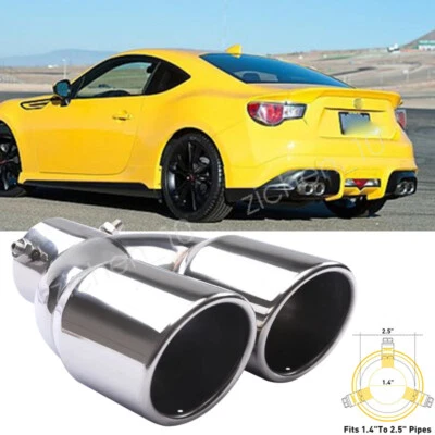 For Scion FR-S tc 2.5 Inlet Rear Car Dual Exhaust Muffler Tip Tail Pipe Steel Foto 1 de 4