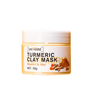 Turmeric Clay Mask with Vitamin C & Aloe - Anti-Sensitive, Whitening, Acne Care - Picture 1 of 9