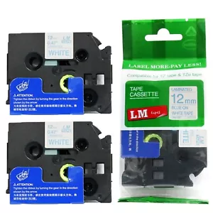 2/Pack 12 mm Blau auf Weiß Band für P-Touch Modell PTD210, PT-D210 Etikettiergerät - Bild 1 von 1