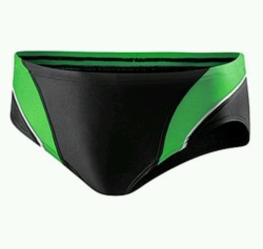 Speedo Youth's Boy Axcel Spliced w/ Piping Swimming Brief Size 28 Black / Green