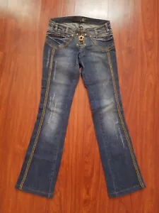 Just Cavalli Women's Blue Low-Rise Turtle Jeans Size 24 - Picture 1 of 13