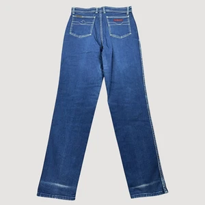 Jordache Jeans Womens 31x32 Blue Whiskered Hi-Rise Medium Wash 80s Hong Kong - Picture 1 of 14