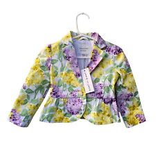 NWT Janie and Jack Baby Girl Preppy Spring Floral Easter Christening Blazer