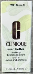 CLINIQUE ~EVEN BETTER MAKEUP BROAD SPECTRUM SPF 15~WN 120 PECAN~ 1oz. - NEW - Picture 1 of 6