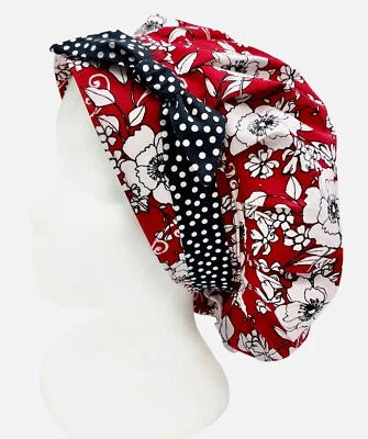 Bouffant scrub cap, surgical cap, Handmade 100% cotton. Size fits all - Image 1 of 4