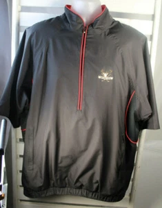 Pullover impermeable FootJoy DryJoys Tour Collection grande negro rojo manga corta - Imagen 1 de 7