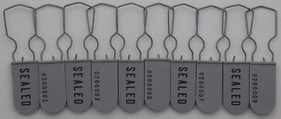 Electric Meter Security Seal Wire Padlock Grey Pack of 10
