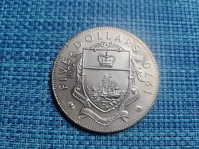 🇧🇸 The Bahamas 5 dollars  1970  KM-10 0.925 Silver Coin 110924-9 - Image 1 of 2