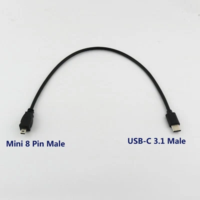 30cm USB Type-C 3.1 Male to MINI 8 PIN Male USB 2.0 OTG Cable For Nikon Camera - Image 1 of 4