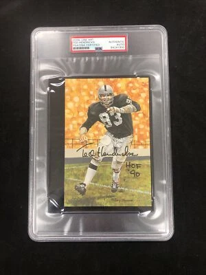 Ted Hendricks Autographed Goal Line Art Card W/ Hof 90 PSA/DNA Certified Auto - Image 1 of 2