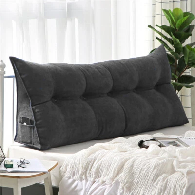 LIFELOOK Large Wedge Pillow Headboard Bolster Cushion Backrest Support W/ Removable Cover