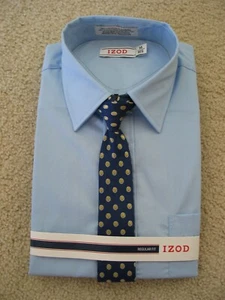 NWT IZOD boys youth size 14 long sleeve blue dress shirt and tie 2-pc set - Picture 1 of 3