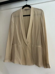 Sussan Silk Jacket Blazer, Latte, Pockets, Size 16 - Picture 1 of 13