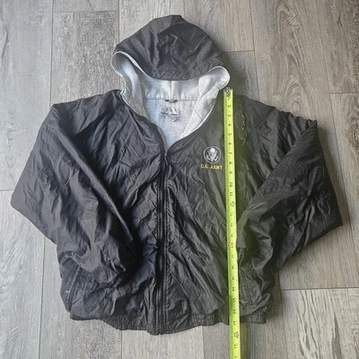 Jaqueta bordada forrada com capuz preta grande por engrenagem (A29 Exército dos EUA Rain Gear - Imagem 1 de 4