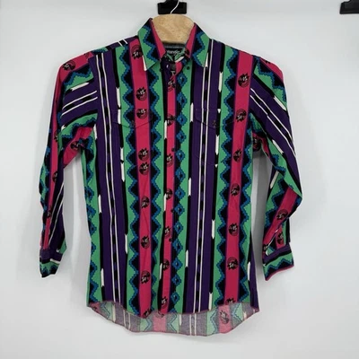 Wrangler Vintage Men’s XL Tails Cowboy Cut Regular Fit Aztec 16-34 Geo Shirt - Image 1 of 4