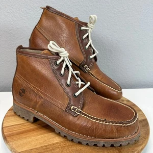 Timberland Brown Booty Leather Boots A17UT Men's 10 M Moc Toe Cabincore Indie - Picture 1 of 9