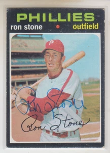 Topps Ron Stone 1971 autografiado - Filis - Imagen 1 de 1