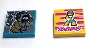 Lego-Minifigur Utensil-Menge 2-Fliese 2 x 2, Musik Album, Roboter - Bild 1 von 1