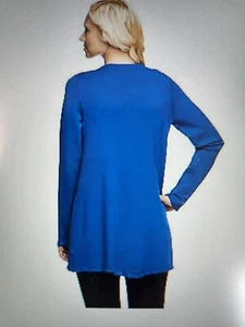 Linea by Louis Dell'Olio Whisper Knit Drape Front Cardigan  SMALL  Lapis A237402 - Picture 1 of 4