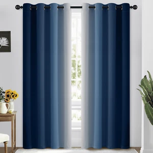 Yakamok Ombre Blaulicht Blockierende Verdunkelung Raum Verdunkelung Vorhänge 52x84 cm - Bild 1 von 2