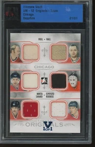 2012 ITG Ultimate Vault Hull Hall Mikita Esposito Savard Roenick Sapphire 1/1 - Picture 1 of 2