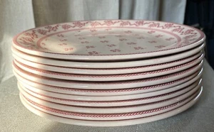 Set of 11 Laura Ashley Petite Fleur Pink 10-inch Ironstone Dinner Plates - Picture 1 of 8