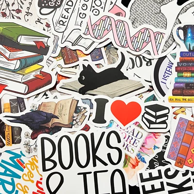 10-100 Book Themed Stickers Kindle Reader Bookish Reading Sticker Lot Pack - Image 1 of 4