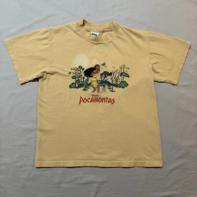 Vintage Pocahontas Women’s T Shirt Sz S 90s Disney Single Stitch Yellow - Image 1 of 4
