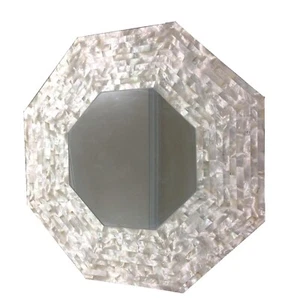 Mother of Pearl Mirror / MOP Looking Mirror / Octagon Bathroom Mirro for Office - Picture 1 of 4