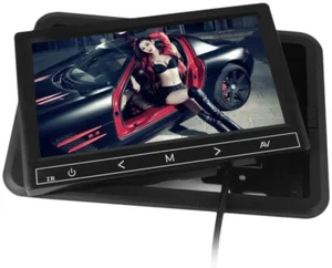 Ultra Thin 7" LCD Color 2 Video Input Headrest Car Rear View Monitor HD 1024X600 - Picture 1 of 12