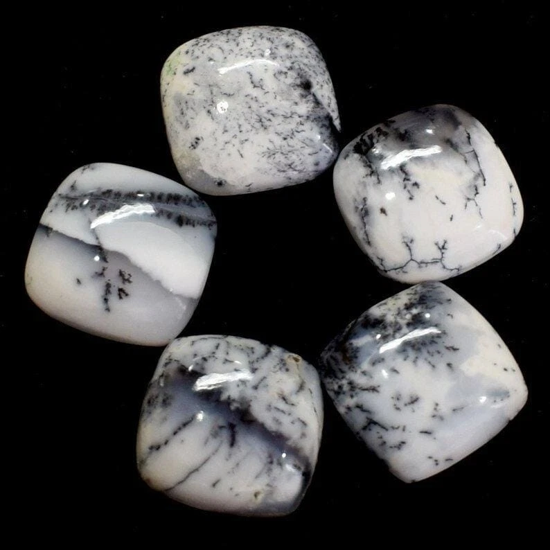 Dendritie Opal Cushion Smooth Cabochon-Dendrite Gemstone -Opal Cabochon Gemstone - Image 1 of 4