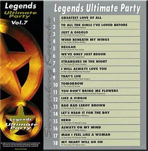 Legends Series Karaoke cd+g vol-7 To All The Girls I've Loved Before,In Plastic - Picture 1 of 2