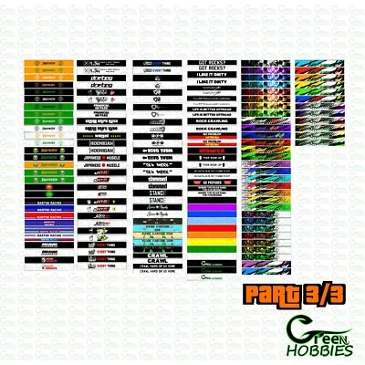 -3/3-  RC 1/10 Windshield Banner Sticker Sunstrip Scale Decal Drift Car Truck - Image 1 of 4