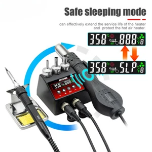 2-in-1 Soldering Station LCD Display 750W Adjustable Temperature Air Flow - Picture 1 of 18