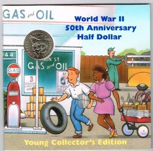 World War II 50th Anniversary Half Dollar - UNCIRC - Young Collector's Edition - Picture 1 of 1