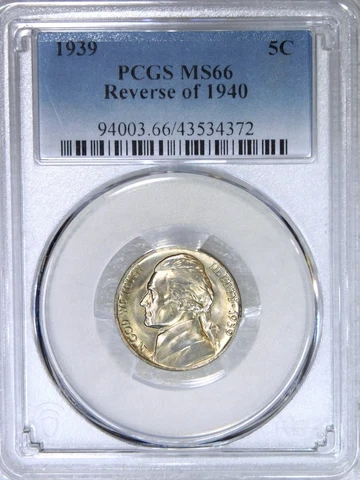 1939 Reverse of 1940 Jefferson Nickel PCGS MS66 looks FS Superb Luster PQ #C249Z Cover