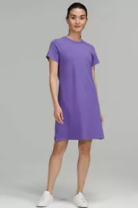 Abito T-Shirt Lululemon Vestibilità Classica Misto Cotone Carica Indaco Viola 8 - Foto 1 di 9