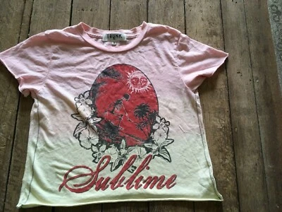 Sublime Trunk Ltd TOP TALLA M Mujer Humo Dos Articulaciones Nuevo Cuello Redondo Ombre Rosa Foto 1 de 4