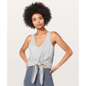 Lululemon Knot a Problem Tank vorne offen oder zum Binden grau keine Größe Punkte passt Large 6109 - Bild 1 von 12