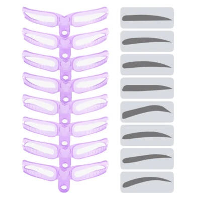 Plantillas de cejas 8 en 1 Plantillas Tarjeta de aseo de cejas Recorte Modelado Herramienta de belleza Foto 1 de 4