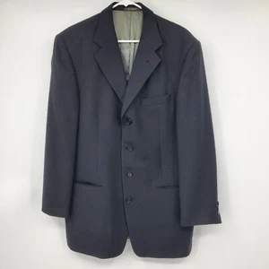 Givenchy 100% Worsted Wool Black 4 Button Men's Blazer Suit Jacket 41 Long - Picture 1 of 16